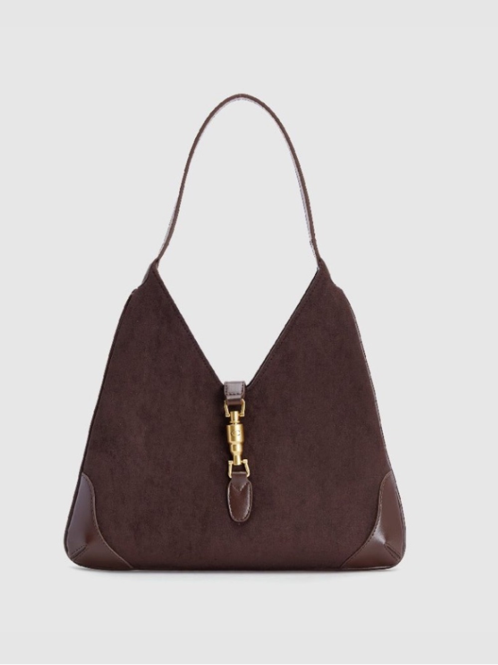 Brown Suede Shoulder Bag - Picture 2 of 12